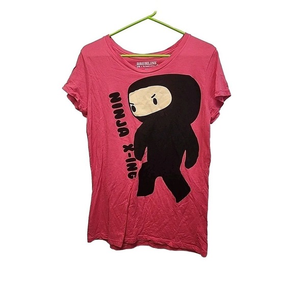 Drumline by Loyal Army Tops - Drumline by Loyal Army Pink Ninja XXL Ninja Print Tee Top Women's Long Length